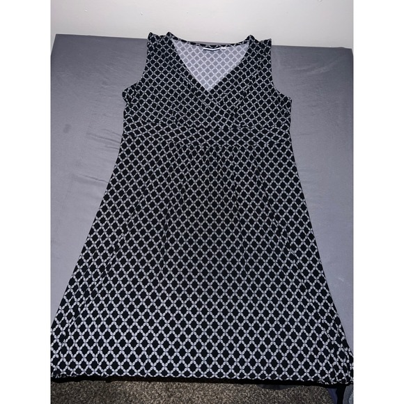 croft & barrow Dresses & Skirts - Croft & Barrow Womens Large Black White Geometric Print Sleeveless Maxi Dress